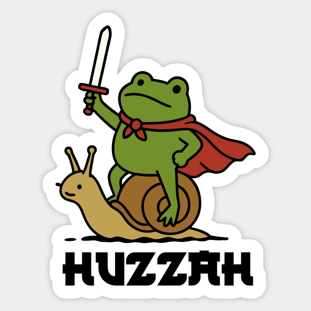 Frog Knight Huzzah Sticker by The WYLD Tribe